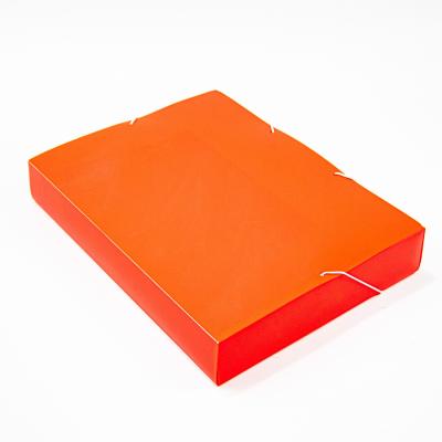 China Orange Folding File Notebook Document Stationery Folder Holder With Strap Storage Box Case For Office School for sale