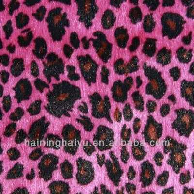 China Shrink-resistant 100% polyester printed leopard grain velboa fabric used for toys/sofa/clothing/car/home textile/cushion for sale