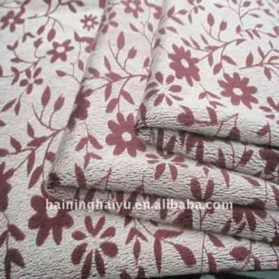 China Shrink-resistant flower type embossed knitted velboa fabric for sale