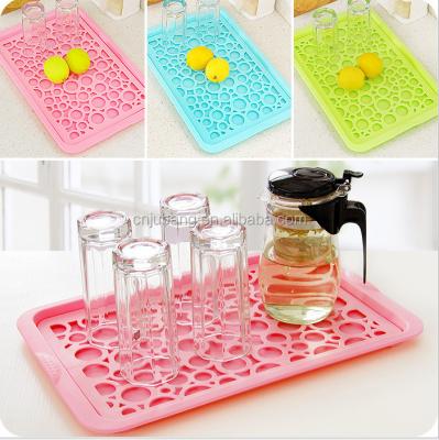 China New viable kitchen storage dishes drainer rack fruit and vegetable drain shelf/silicone shelf/fruit and cup tray for sale