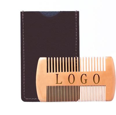 China Anti Static OEM Comfortable Coarse Teeth Private Label Custom Wooden Mustaches Comb Comb Men's Beard Pocket Comb for sale