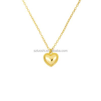 China 2022 Trendy Fashion S925 Sterling Silver Little Love Clavicle Chain Gold Plated Heart Choker Necklace Mothers Day Pendant Gifts for sale