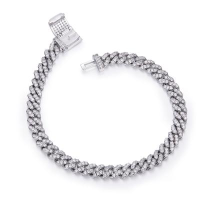 China Width 8 Hip Hop Hip Hop 925 Sterling Silver 6mm 9 16 18 20 22 24 26 Inch Moissanite Choker Bracelet Cuban Link Chain Necklaces For Women for sale