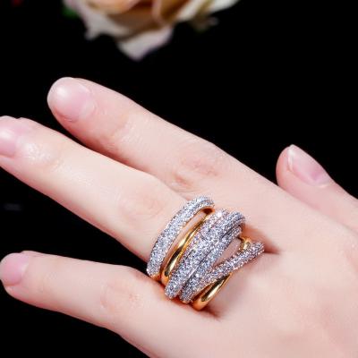 China Wholesale TRENDY Hip Hop 14k Gold Plated Iced Out Color Rainbow Cubic Zircon Pave Diamond Gemstone Band Ring For Women for sale