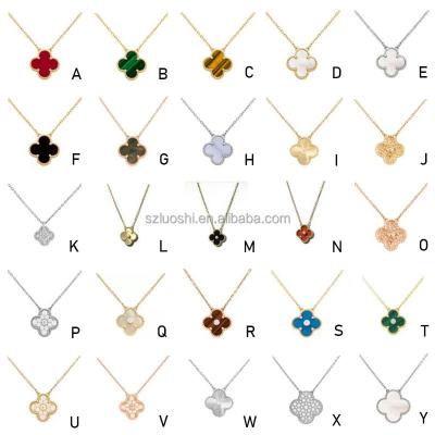 China Hot Sale Europe and America 925 Sterling Silver 18K Gold Plated Logo Brand Design VCA Four Leaf Clover Original Jewelry Pendant Necklace For Women for sale