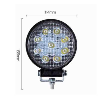 China Factory Supply Aluminum Casting 4X4 LED Offroad Round 4.5 Inch 9 LED 27W 12v 24v Offroad Led Work Light For Heavy Truck for sale