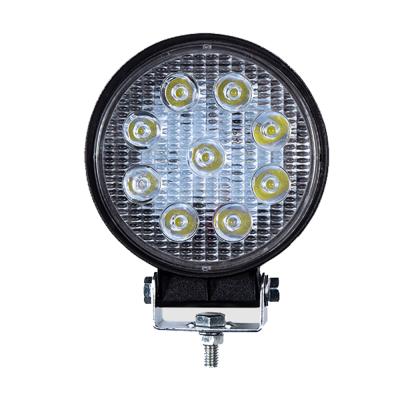 China Aluminum Housing 4inch Tractor Truck 12v 24v 27w Forklift Work Led Trailer Lights Round 27w Led Work Light For Vehicles Truck Atv Offroad 4x4 for sale