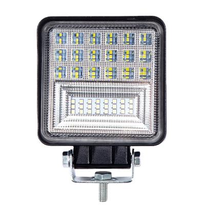 China Aluminum Housing 4 Inch LED Work Light 126W 12V 24V Spot And Combo Flood Beam LED Light Bar For Truck Trator Jeep ATV UTV Golf Cart Offroad Boat for sale