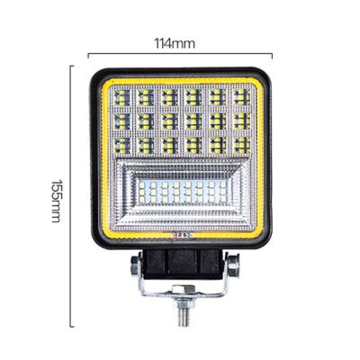 China 126W/42SMD Square LED Work Light, Flood Light Off Road Aluminum Housing Light, Led Fog Lamp Truck Light Driving Light Boat Light for sale