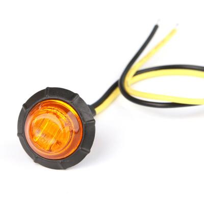 China Universal ABS Amber Side Marker Indicator Led Bullet Light Truck Trailer Lorry Taillight Sealed 3/4