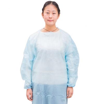 China Elastic/Knitted Cuff/Neck Return Tie Tier 1 2 Liquid Resistance PP Nonwoven Isolation Gown Disposable Surgical Gown Suit 30gsm Coverall With Long Sleeves for sale