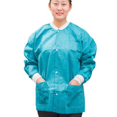 China With Disposable Doctor Coats Knitted Collar And Cuffs Maker SMS/Spunlace/PP Medical Lab Coats Pink Blue Stretchy Hospital Uniform For Men And Women for sale