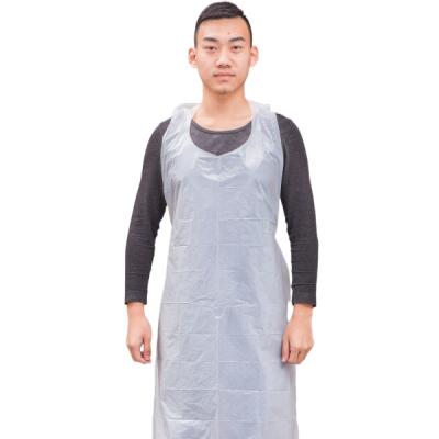 China Wholesale Sleeveless Kitchen Waterproof Plastic Apron Clear LDPE Industrial HDPE Make Up Disposable PE Apron For Beauty Barber Shop for sale