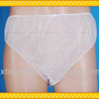 China SMS Antibacterial Free Nonwoven Cotton Waist Size SPA Bras Panties Massage Disposable Underwear for sale