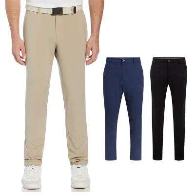 China OEM Golf Pants QUICK DRY Formal Straight Men Leather Trim Classic Fit Custom Polyester Quick Dry Mens Breathable Trousers And Trousers for sale