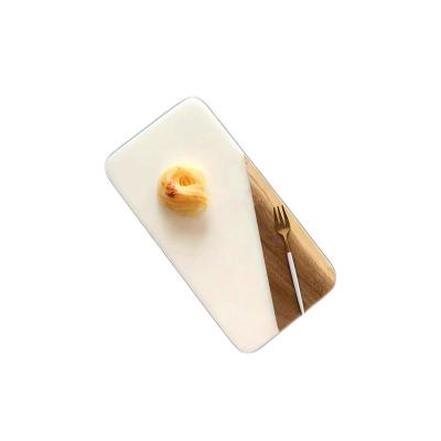 China Sustainable Natural Marble Spliced ​​Wooden Dish Breadfruit Dish for sale