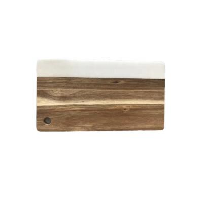 China Sustainable Rectangular Black Slate Rectangular Hotel Restaurant Party Acacia Wood Chopping Cutting Board for sale