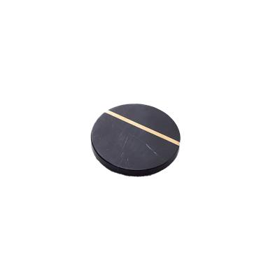 China Sustainable Hotel Multifunctional Natural Black Round Marble Beer Coaster For Sale for sale