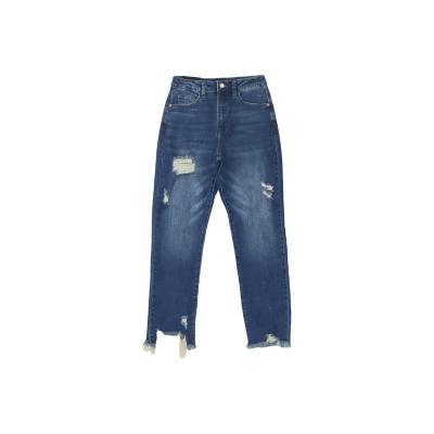 China LXY-W016 High Quality Breathable Destroy Holes Mid Rise Friend Casual Jeans For Women 2022 for sale