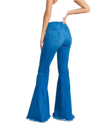 China Breathable Women Jeans Wide Leg Stretch Denim Spandex Push Up Compression Wear Butt Enhancement for sale