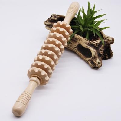 China Portable 9 Ball Body Massage Roller Wooden Stick For Muscle Relief for sale