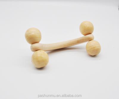 China Portable 4 Ball Massager Handheld Wooden Muscle Massager For Relaxation for sale