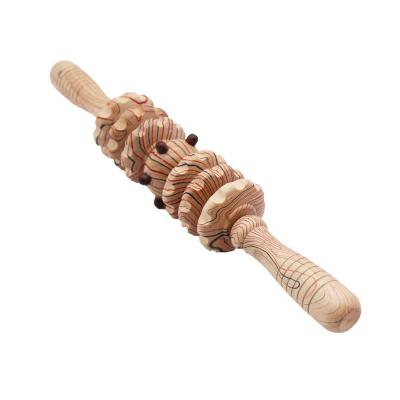 China Portable Hot Sale Cellulite Body Roller Wooden Massager Stick for sale