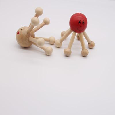 China Hand Held Mini Cute Wooden Head Massager With Ball for sale