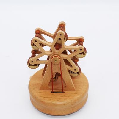 China Portable Windmill Spring Driven Wooden Musical Gift Box For Presents for sale