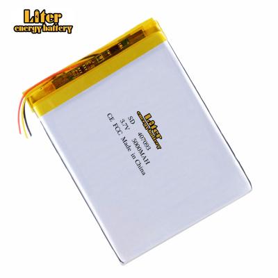 China Toys 3 Wire 407093 3.7V 5000mAh Liter Power Battery Lithium Polymer Battery With Protection Board For U25GT Tablet PC for sale