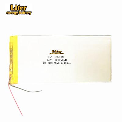 China Toys 3.7V 5000mAh 3575185 Liter Energy Battery Replacement Battery For VX767 8G Tablet 2 Wire Accumulator Batteries for sale