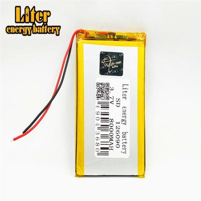 China Rechargeable Power Tools 3.7v 8000mah 126090 Lithium Polymer Charging Battery For Smart Mobile Phone for sale