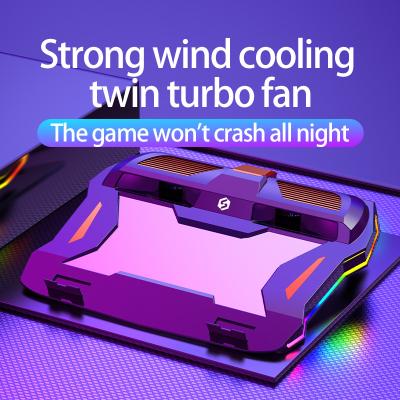 China 17 Inch 2021 New RGB Gaming Notebook Stand 3000 RPM Adjustable Powerful Airflow Cooling Pad 2021 Laptop Cooler For 12-17 Inch Laptop for sale