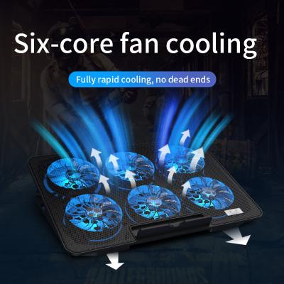 China 11-17 Inch Suohuang Top Selling Product 6 Fans Laptop Cooler Pad 2 USB Ports Laptop Cooling External Laptop Cooler for sale