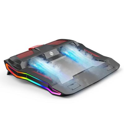 China 17 Inch 2021 New RGB Gaming Laptop Stand 3000 RPM Adjustable Powerful Airflow Cooling Pad 2021 Notebook Cooler For 12-17 Inch Laptop for sale