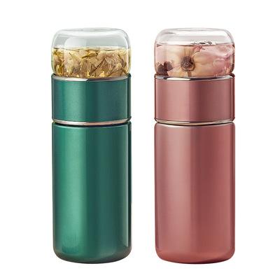 China Free Shipping Business Vacuum Flask Tea Water Separating Filter Scented Tea Stainless Steel Water Bottles Portable Thermos for sale