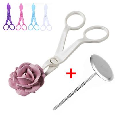 China Simplicity Flower Whistling Scissors Nail Tool Rose Decor Lifter Fondant Cake Pastry Baking Kitchen Decorating Tray Cream Transfer Tools for sale