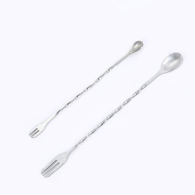 China Free Shipping Disposable Stainless Steel Cocktail Spoon Spiral Pattern Bar Mixing Cocktail Shaker Spoon for sale