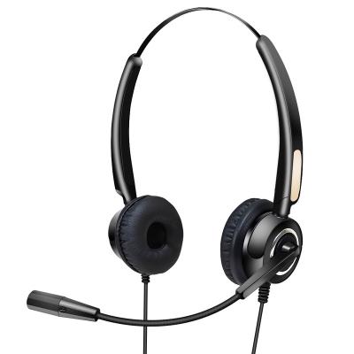 China Binaural USB Call Center Headset Noise Canceling Noise Canceling Overhead Computer Earphone Home Office Headset For Online Business Meeting for sale