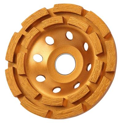 China Yellow Diamond + Metal Double-Row Grinding Wheel Diamond Saw Blade For Cutting Granite Marble Tile for sale