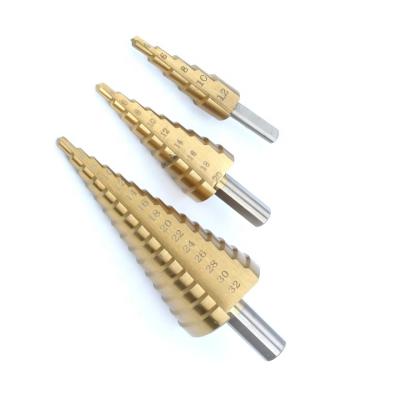 China Groove Grip Pagoda Drill Bit Step Drill Set 5 Pcs Drilling Metal Straight for sale