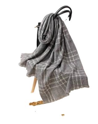 China European American Factory Selling Fashion Winter High Quality Luxury Checked Pure Wool Scarves for sale