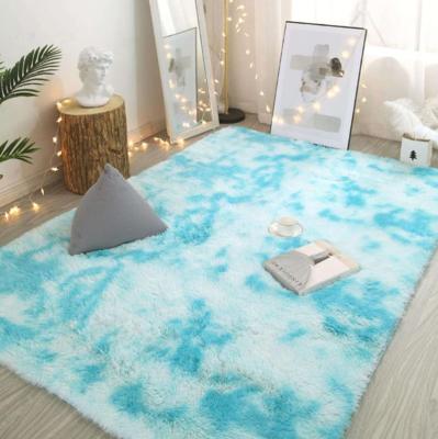 China Ll Tappeto Luxury Carpet Washable Custom Azure Gradient Long Pile And Blankets Turkish Nordic Carpet Turkey For Living Room for sale