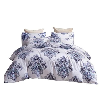 China Factory direct sale modern simple design 100% polyester fabric 3 piece comforter quilt cover bedding set for sale