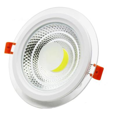 China 5W 7W 10W 15W 24W Round COB Downlight Modern Recessed Indoor Panel Light Glass Ceiling Lamps for sale