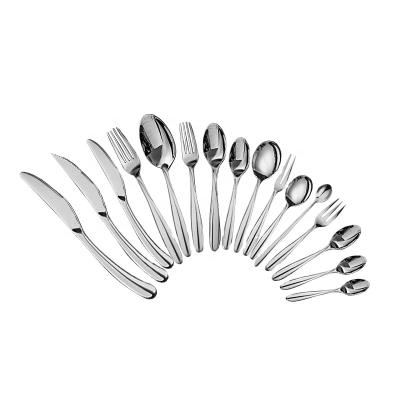 China Sustainable Reusable Sliver Stainless Steel Cutlery Set Knife And Spoon Set Steak Cutlery for sale