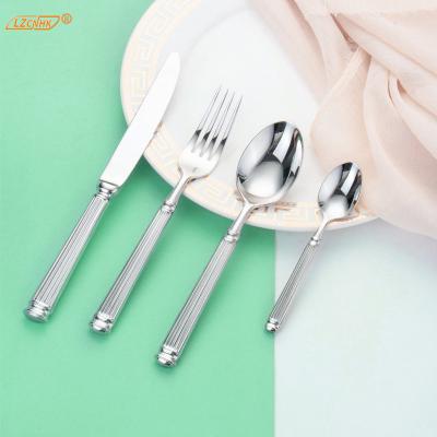 China Newcomer Luxury Cutlery Flatware Set Knife Fork Spoon Viable Creative Reusable Royal Elegant Gift Hotel Cutlery for sale