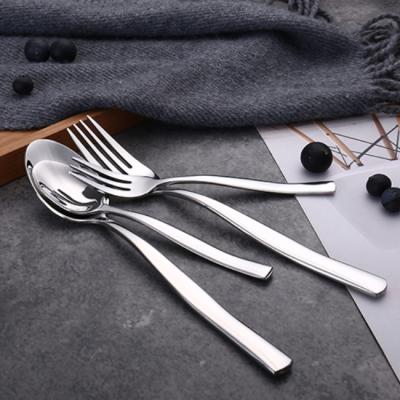 China Sustainable High Quality Reusable Sliver Stainless Steel Flatware Set Knife And Spoon Set for sale