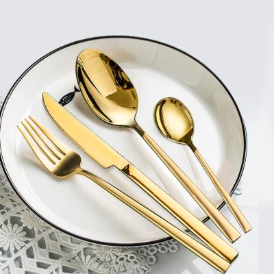 China Viable Factory Stainless Steel Flatware Sets Knife Fork and Spoon Teaspoon Cutlery Set Wedding Gift Luxury Set for sale