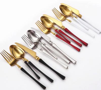 China Disposable 2020 Restaurant Gold Plated Cutlery 18/8 Stainless Steel Flatware Set for sale